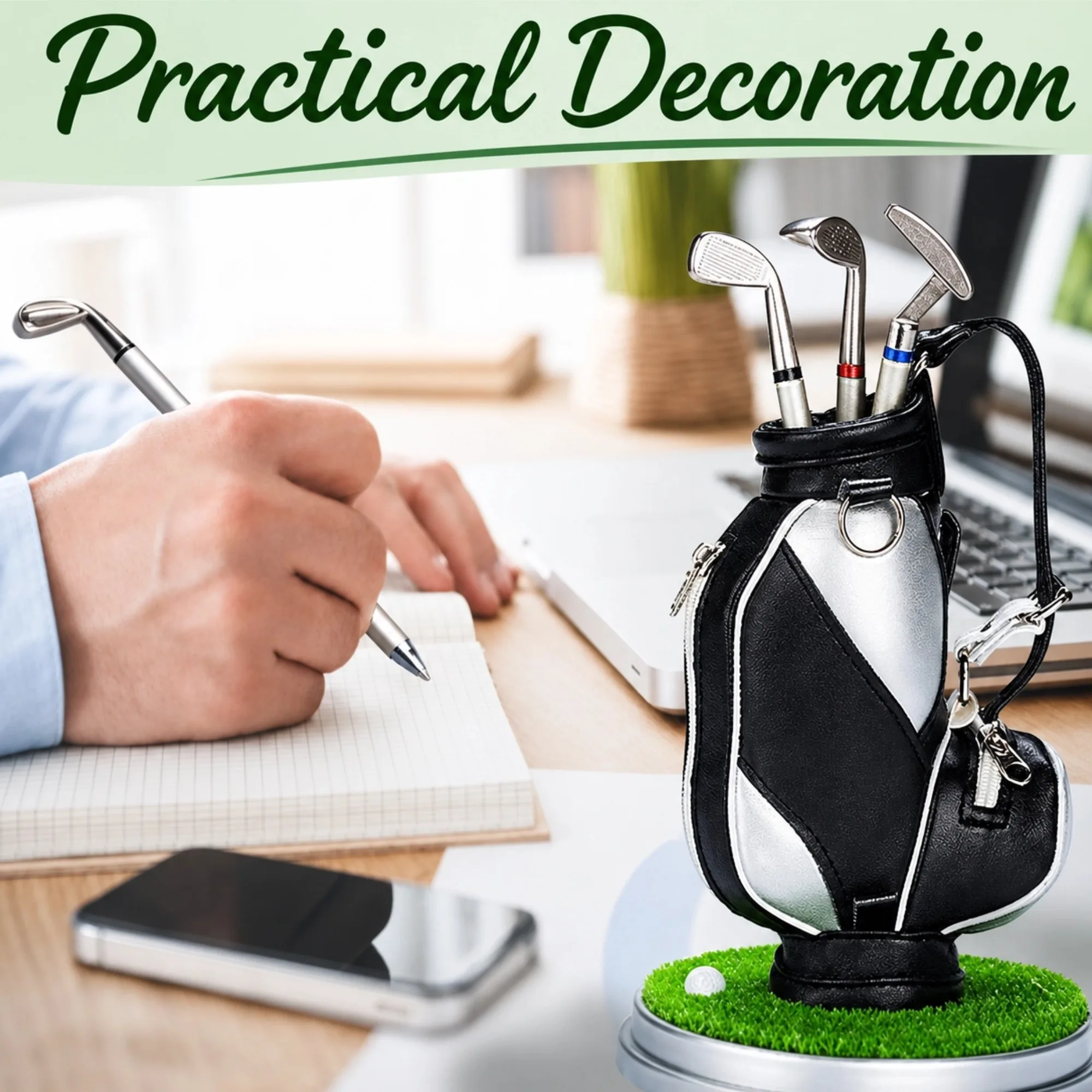 1pc Funny Golf Pen Holder Home Office Decor Desk Accessories Golf Gifts for Men Adults  Golfers Coworkers Dad Boss
