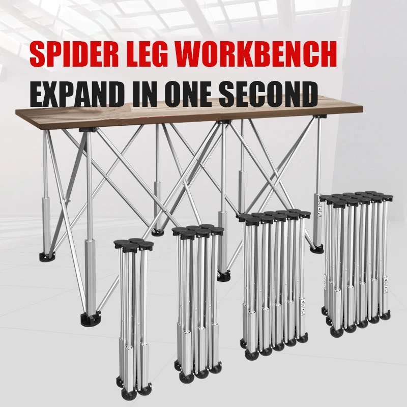 Folding Wood Working Table Plate Wood Glass Tile Cutting Portable Spider Leg Workbench With 6 Stand Legs