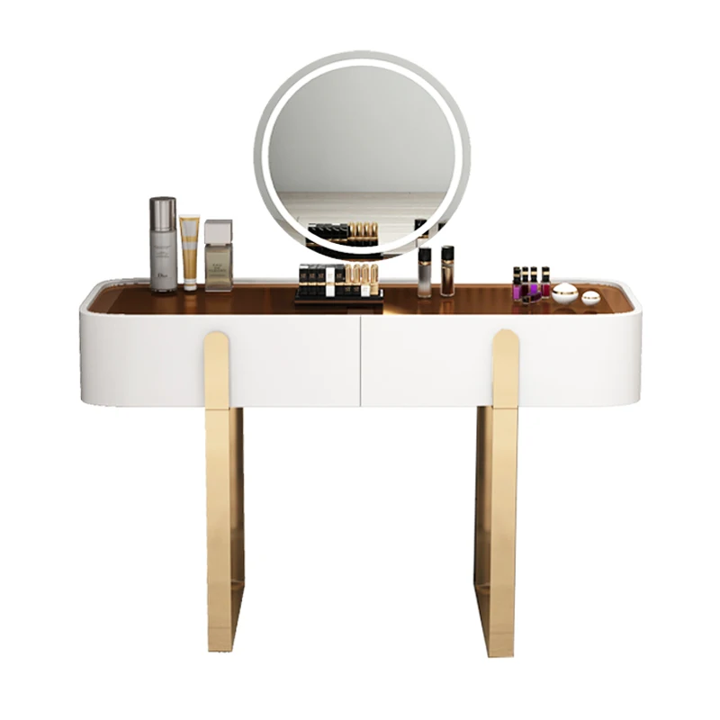 CXH Bedroom Modern Simple Small Apartment with Light Storage Makeup High-End Paint Makeup Table