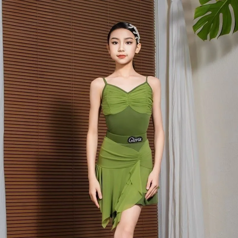 Girls Latin Dance Kids Wear Kids Tango Skirt Carnival Wear Dancewear Latin Salsa High Quality Tassel Dancing Dress Outfits