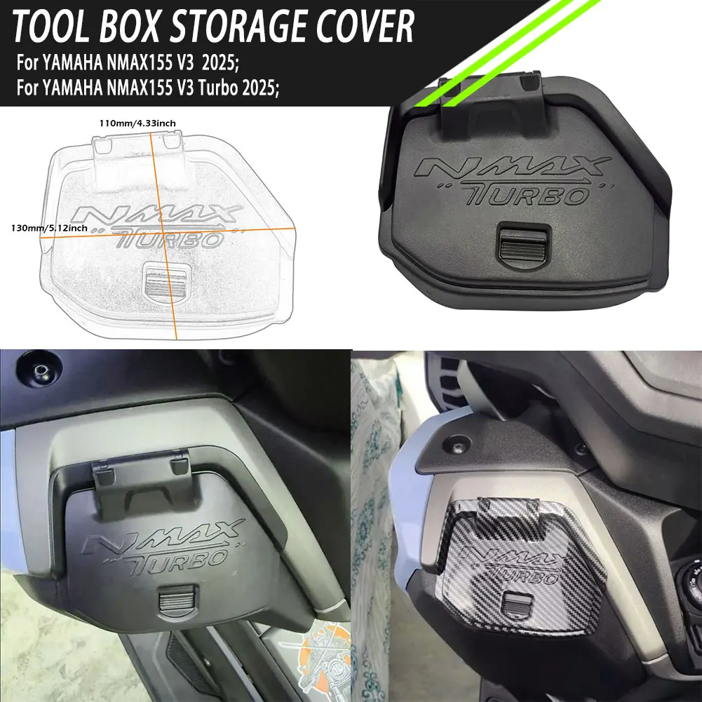 

NMAX155 V3/Turbo 2025 Motorcycle Tool Box Storage Cover Waterproof ABS Toolbox Cap Outer Cover For YAMAHA NMAX155 V3/V3 Turbo