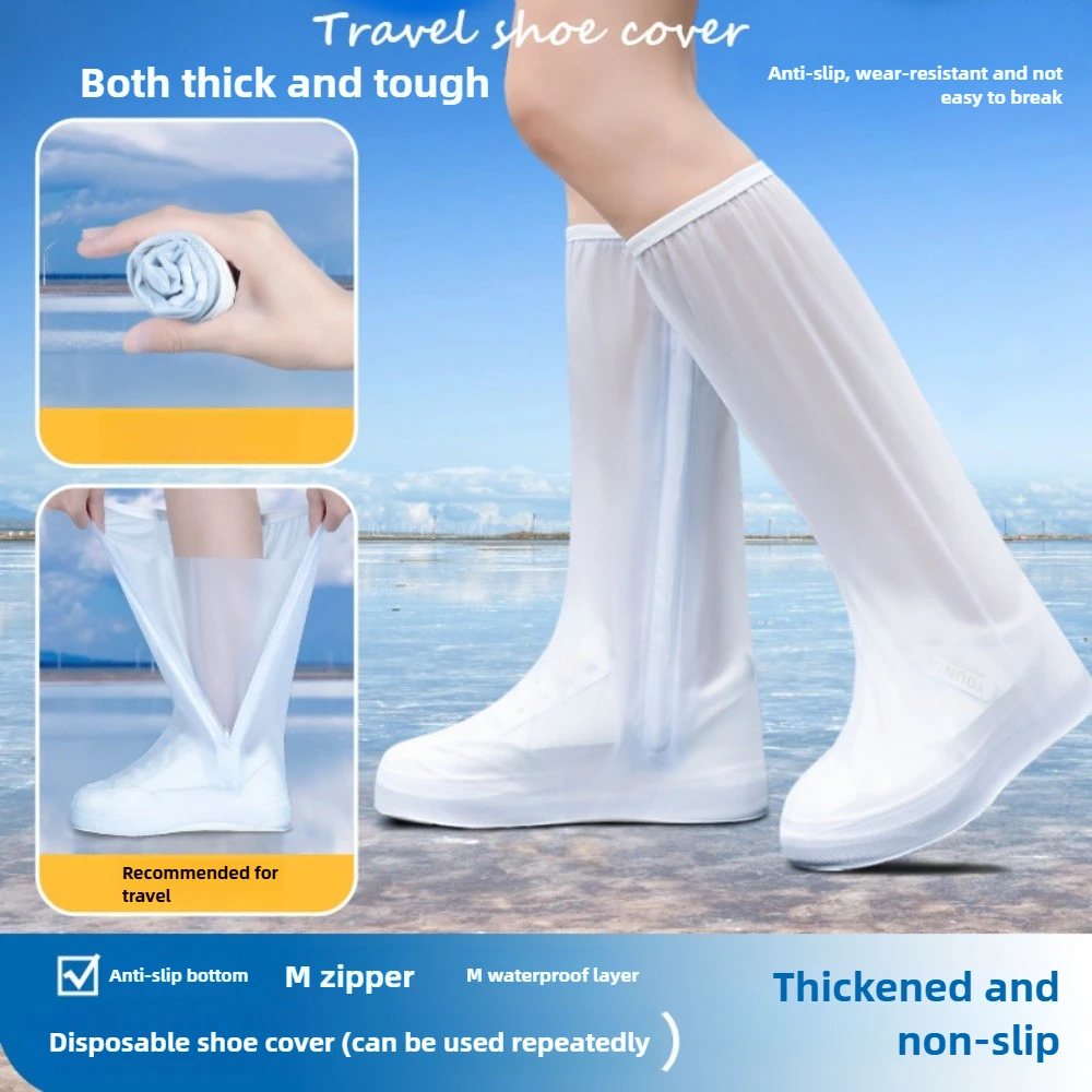 Thickened Disposable Shoe Cover, Waterproof, Reusable, High Tube Rain Shoe Cover, Rain and Sea Cover, Rainproof,proof Foot Cover