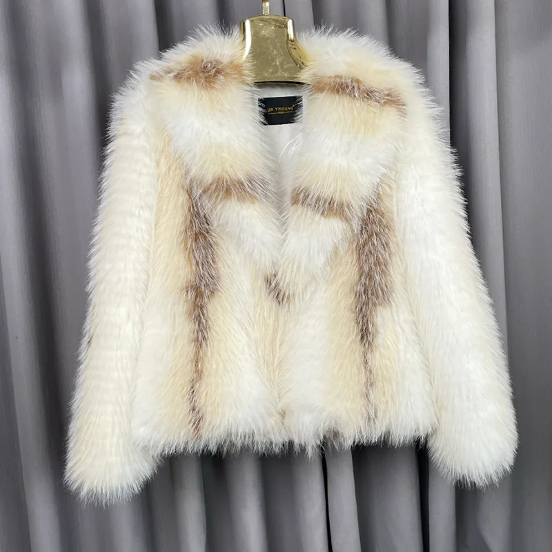 고품질 겨울용 친환경 여우털 모조 털 여성 코트, 유행하는 새로운 스타일, 플러스 사이즈 맞춤 제작 가능