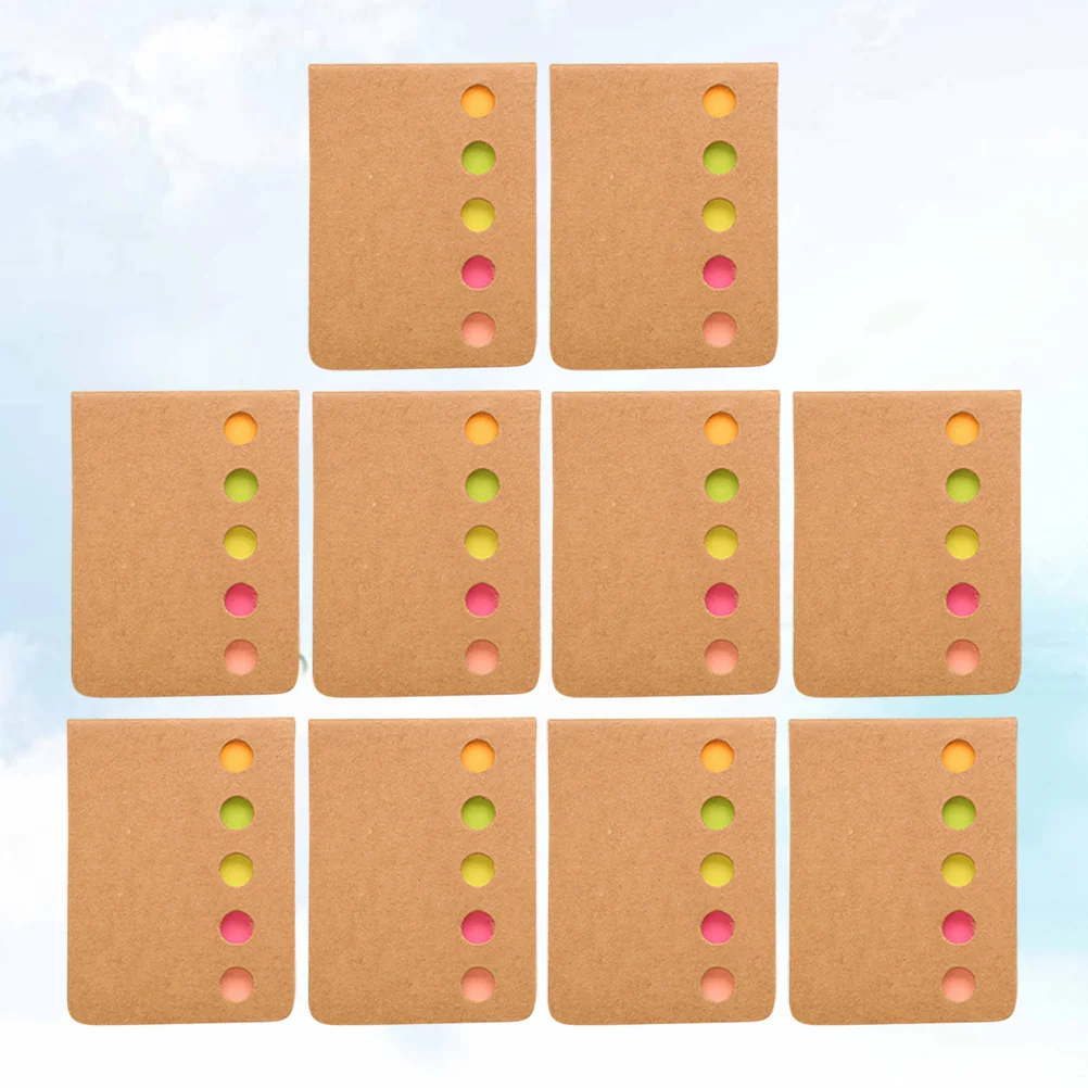 10pcs Kraft Self-Stick Notepads Memo Pads For Office School Home Desk Wall Fridge Blackboard Paper Notes Stickers