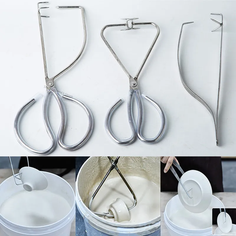 New Upgrade Pottery Glazed Pliers Cup Plate Special Glazed Clip Stainless Steel Pliers DIY Ceramic Handmade Pottery Tools