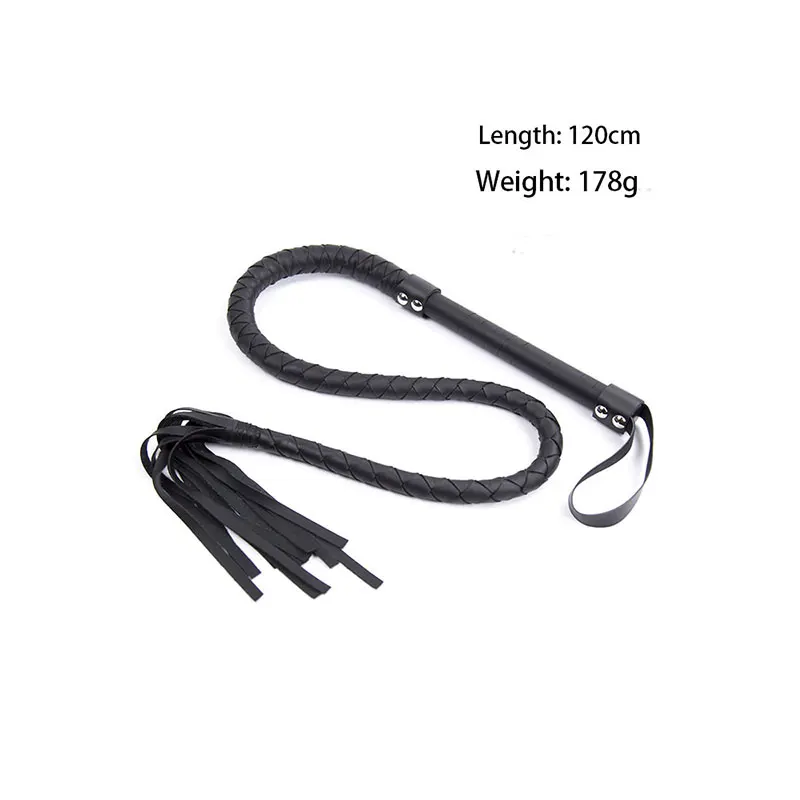 Black Bdsm PU Leather Whip Bdsm Spanking Flogger Tassel Horse Whip Bondage Restraints Sex Toys for Women Couples Adult Games