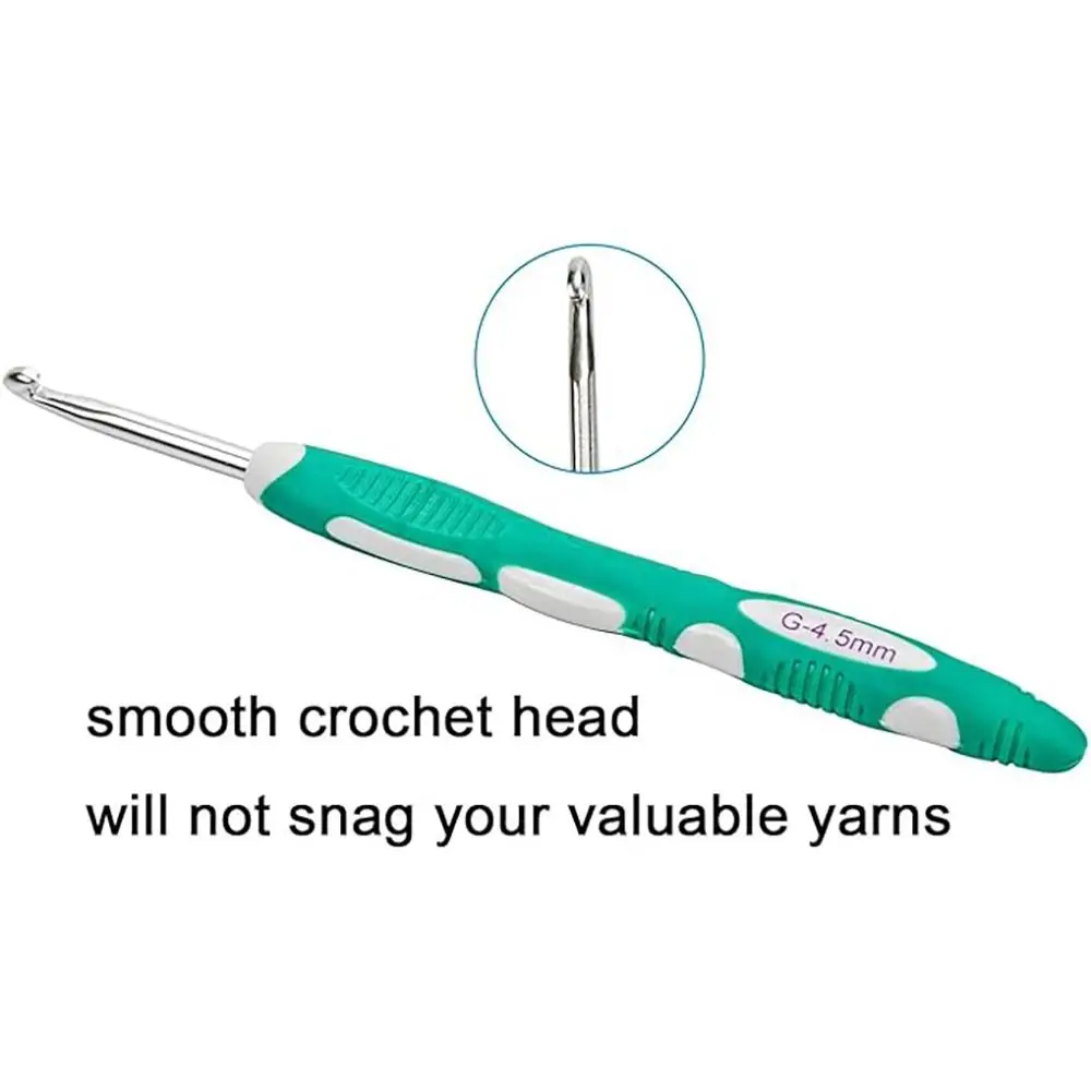 Long Knitting Needles DIY Multisize Rubber Handle Weaving Tool Crocheting Needles Scarf