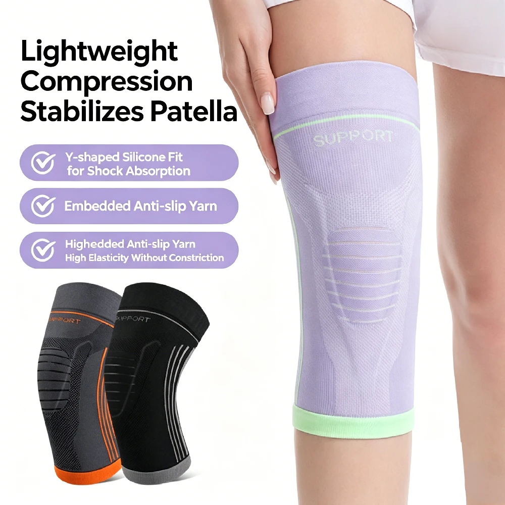 Genouillère de compression en gel pour la rotule, attelle de soutien confortable pour hommes et femmes, protection du genou pour la course, la randonnée, l'entraînement et les sports