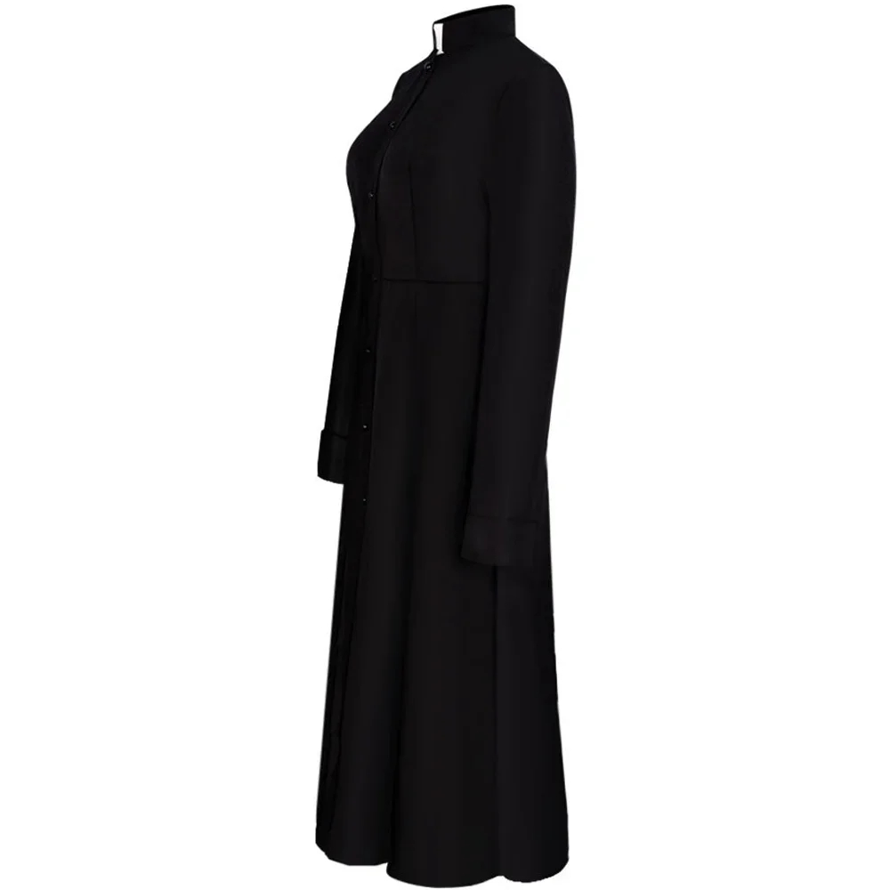 New 2024 Female Priests Cosplay Costume Coat Adult Women Robe Priest's Uniform Long Gown Halloween Carnival Outfits