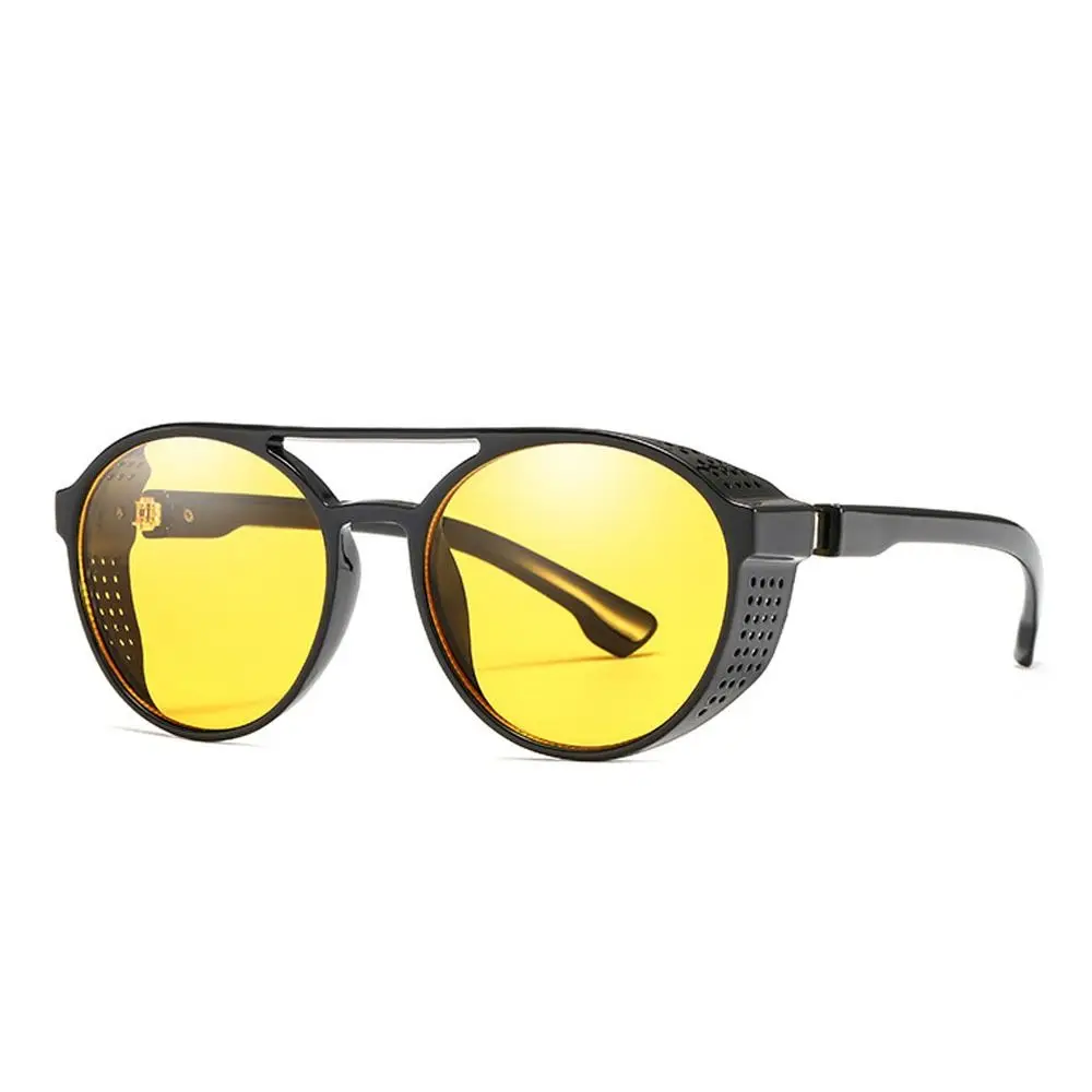 Punk Black Frame Sunglasses Retro UV400 Eyewear Black Shades Glasses Sun-Protective Driving Glasses for Women Man