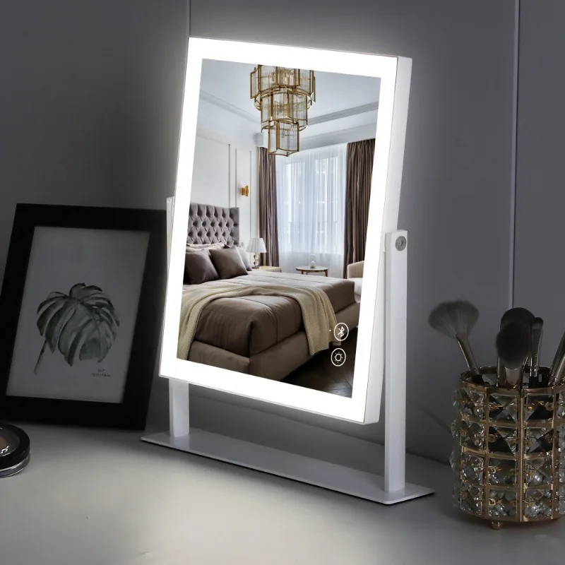Hollywood Makeup Vanity Mirror With LED Light Strip Bluetooth Speaker Adjustable Color Cute Makeup Tools Setting