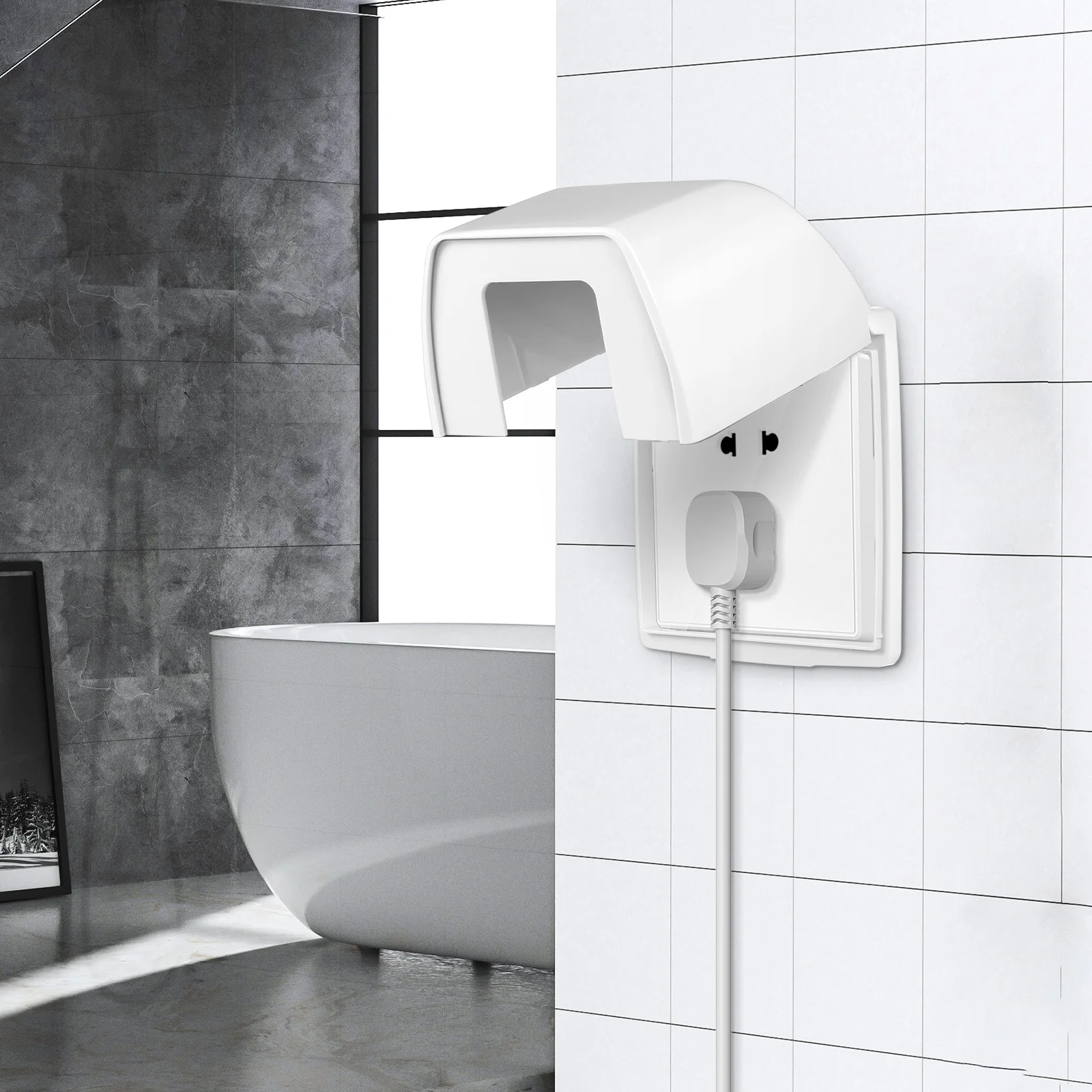 

Waterproof Outlet Cover Wall Socket Protector Adhesive Electrical Box Bathroom Outdoor Receptacle Safety Plastic Wide