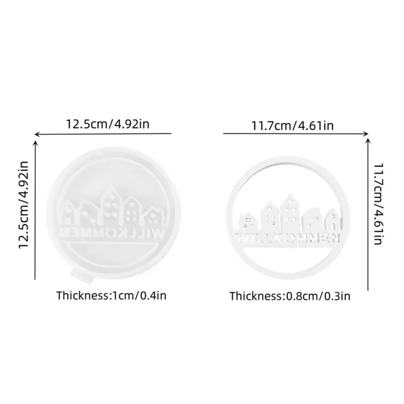 Stampo portacandele stampo In gesso stampo In Silicone benvenuto In stampo ornamento tedesco stampi In resina di forma rotonda stampi epossidici per fai da te