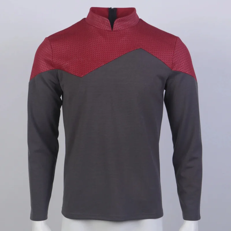 Picard 2 Command Red Uniform Cosplay Starfleet Gold Blue Shirt Costume Halloween ST Accessories