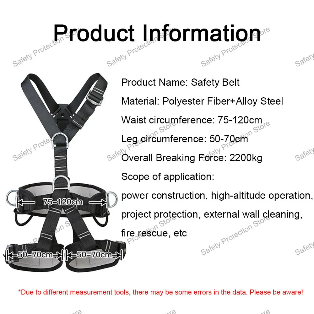 High-altitude Work Harness Full Body Five Point Safety Belt for Outdoor Rock Climbing Rescue Electrician Construction Equipment