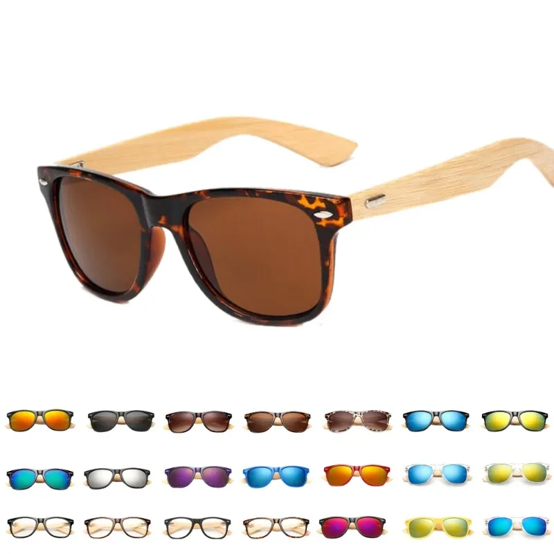 FOENIXSONG Sunglasses Bamboo Wood Arm  Vintage Sun Glasses for Men Women Retro Eyeglasses Fashion Eyewear