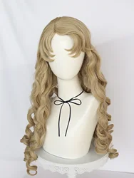 Synthetic 26inch Princess Curly Wavy Long Brown Sleeping Beauty Aurora Cosplay Wig for Halloween Christmas School Thanksgiving