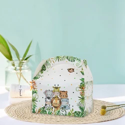 12PCS Jungle Animal Party Favor Treat Boxes Safari Party Supplies Goodie Gift Boxes for Safari Baby Shower Decorations