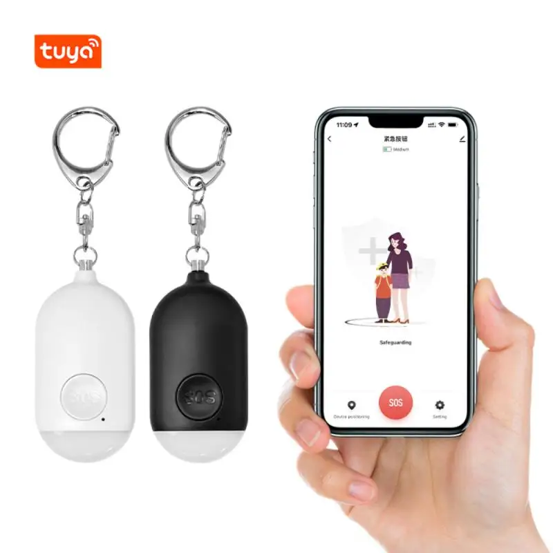 Tuya Intelligent Self-defense Alarm Locator Personal Alarm LED Lighting For Women Children Outdoors Safety High Decibel Alarm