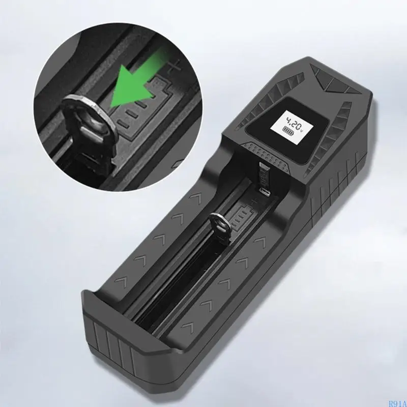 R91A LCD 배터리 충전 유형 C 1000MA 지능형 충전 26650/21700/18650