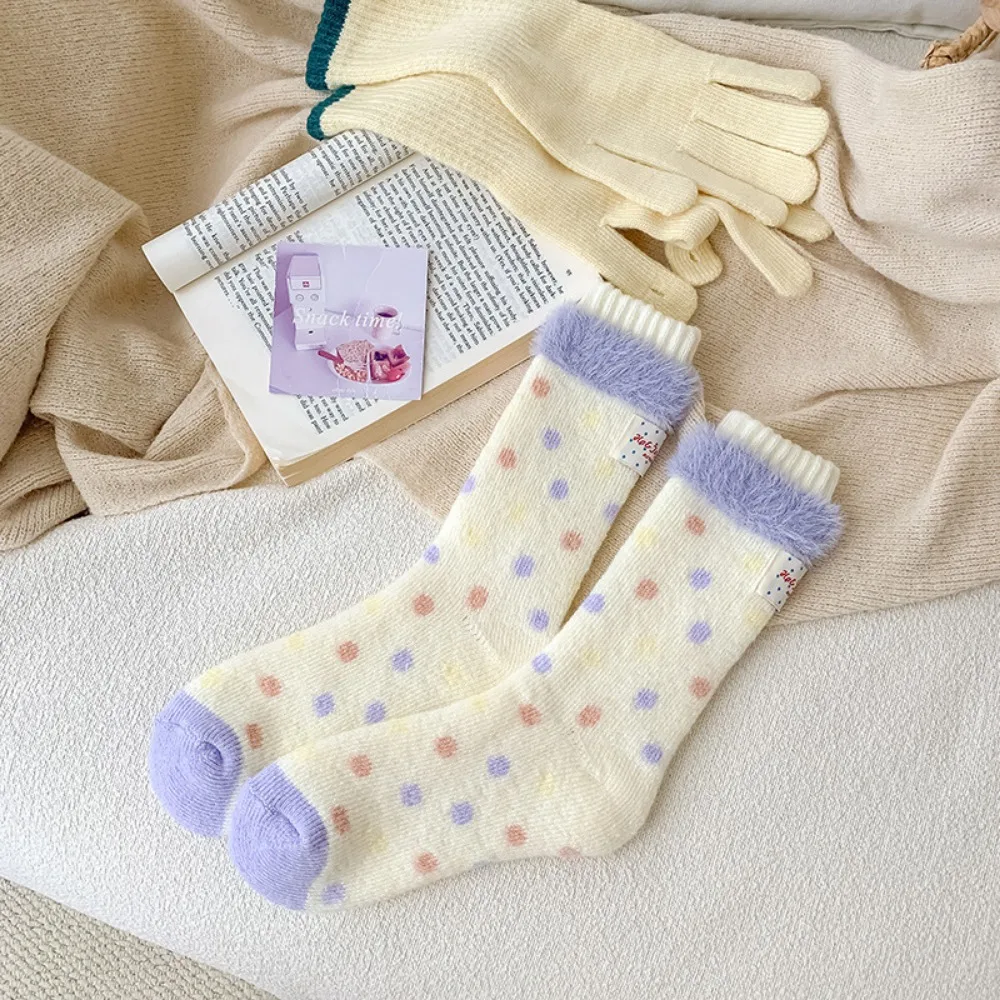 

Cute Thickened Fluffy Stocking Thermal Warm Mink Socks Snow Socks Autumn-Winter Medium Tube Sock