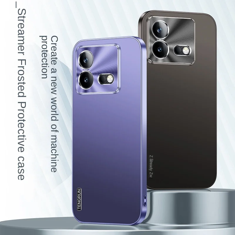 

Luxury Aluminum Alloy Matte Flow Glans Back Cover For vivo iQOO Neo8 military Fall prevention Phone Case For vivo iQOO Neo8