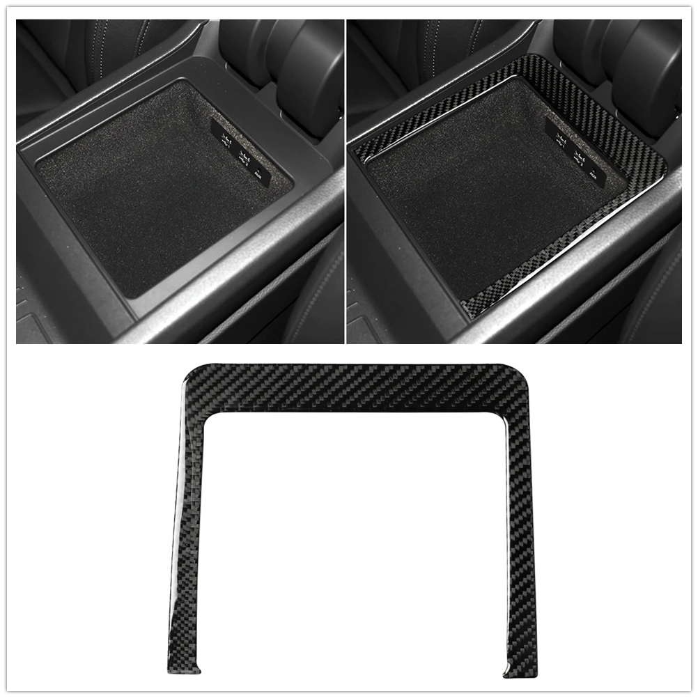 

Armrest Storage Box Cover Trim For Audi Q7 SQ7 4M 2016-2019 Carbon Fiber Car Gear Panel Arm Rest Board Frame Sticker Decorative