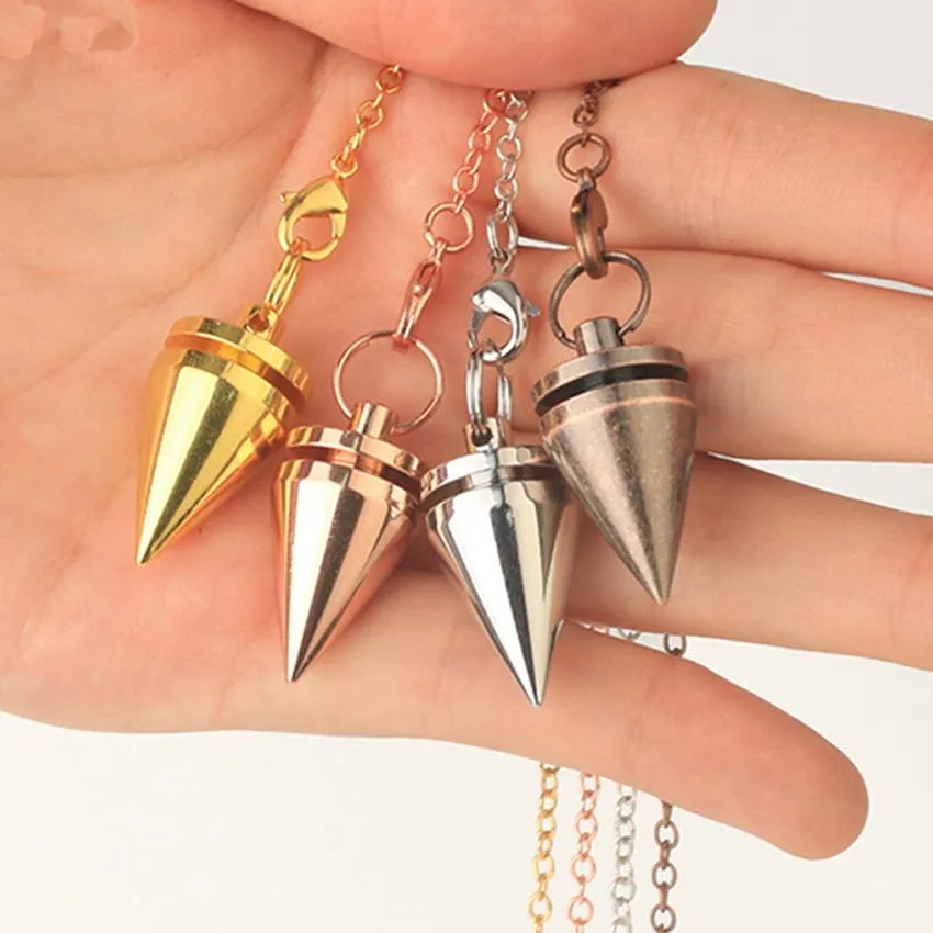 Copper Metal Bullet Cone Pendulums For Dowsing Divination Energy Meditation Scrying Witchcraft Pendulums Tool Spiritual Pendulos