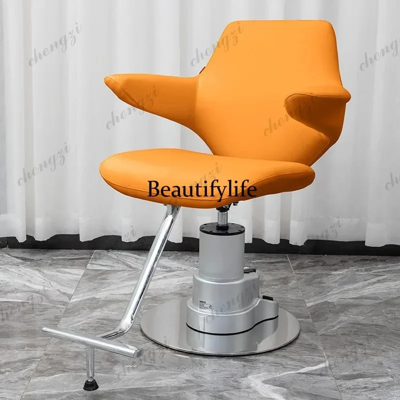 F181   Nordic Design Accent Barber Chairs Minimalist Modern Rolling Ergonomics Barber Chair Dinning Table Salon Furniture