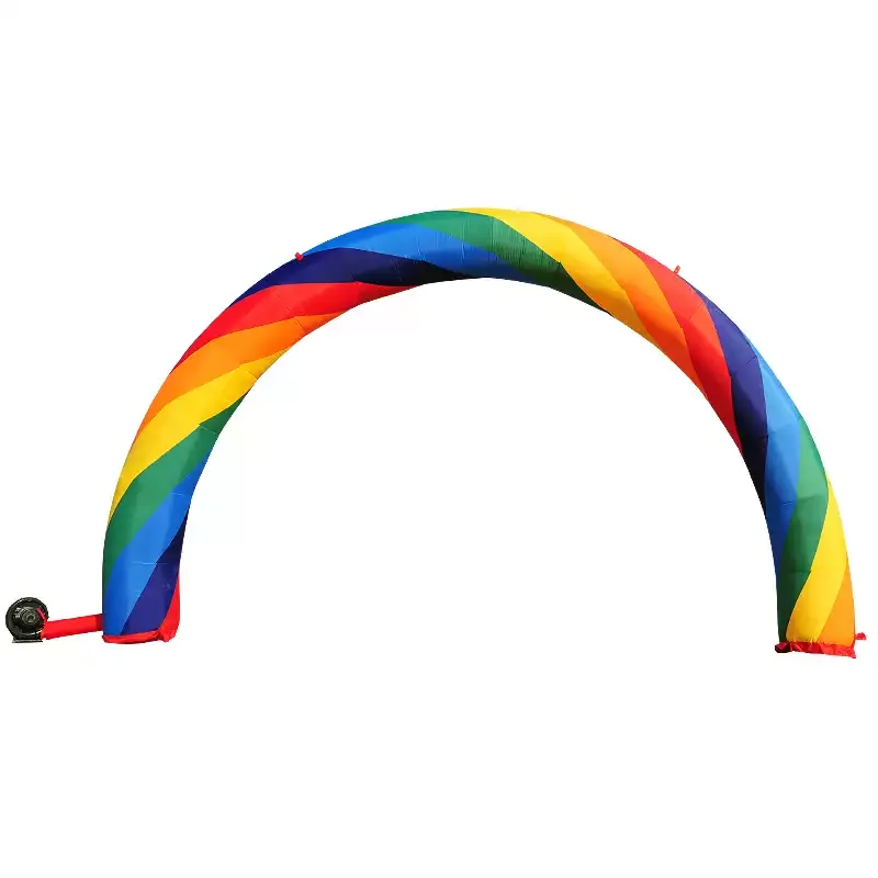 Rainbow Inflatable Arch 6M Air Door with Blower, Colorful Decoration for Wedding Party and Grand Opening