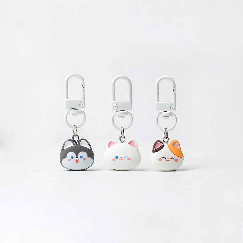 Lovely Cartoon Cat Keychain Cute Husky Keyring Car Key Holder Bag Pendant Earphone Camera Hanging Decoration