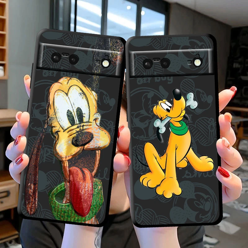 Disney Mickey's Dog Pluto Phone Case For Google Pixel 8 7 Pro 6 Pro 6A 5A 5 4 4A XL 5G Black Soft Fundas Cover