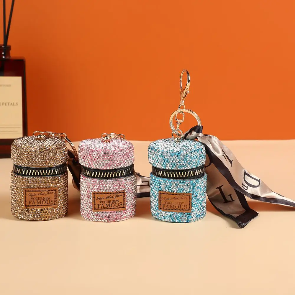 Sparkling Rhinestone Zero Walle Mini Headphone Bag Keychain Fashion Lipstick Empty Satchel Vintage Bucket Coin Purse Decoration