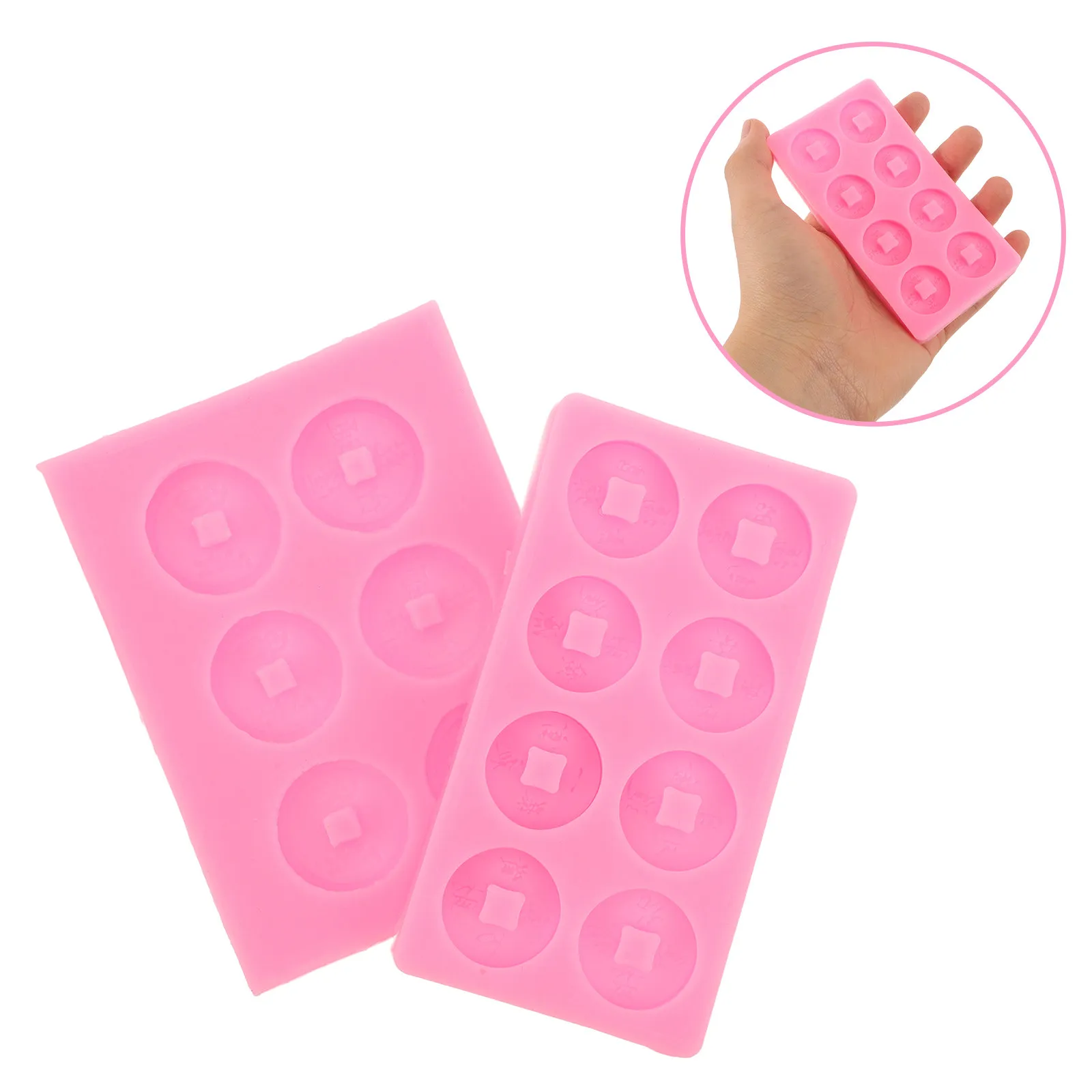 2Pcs Copper Coin Silicone Mold Vintage Treasure Coins Baking Mold for DIY Cake Fondant Candy Soap Chocolate Decoration