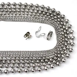 2-5Meter/Lot Stainless Steel Bulk Bead Chain Width 1.5-6mm Ball Chain with 20pcs Connectors for Necklace Keychain Jewelry Making