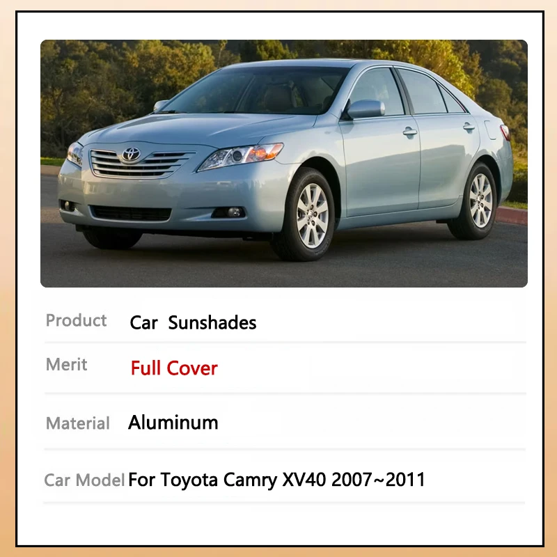 For Toyota Camry Daihatsu Altis Aurion Premium Limo XV40 2007~2011 2008 2009 Car Full Coverage Sunshade Protection Windshields