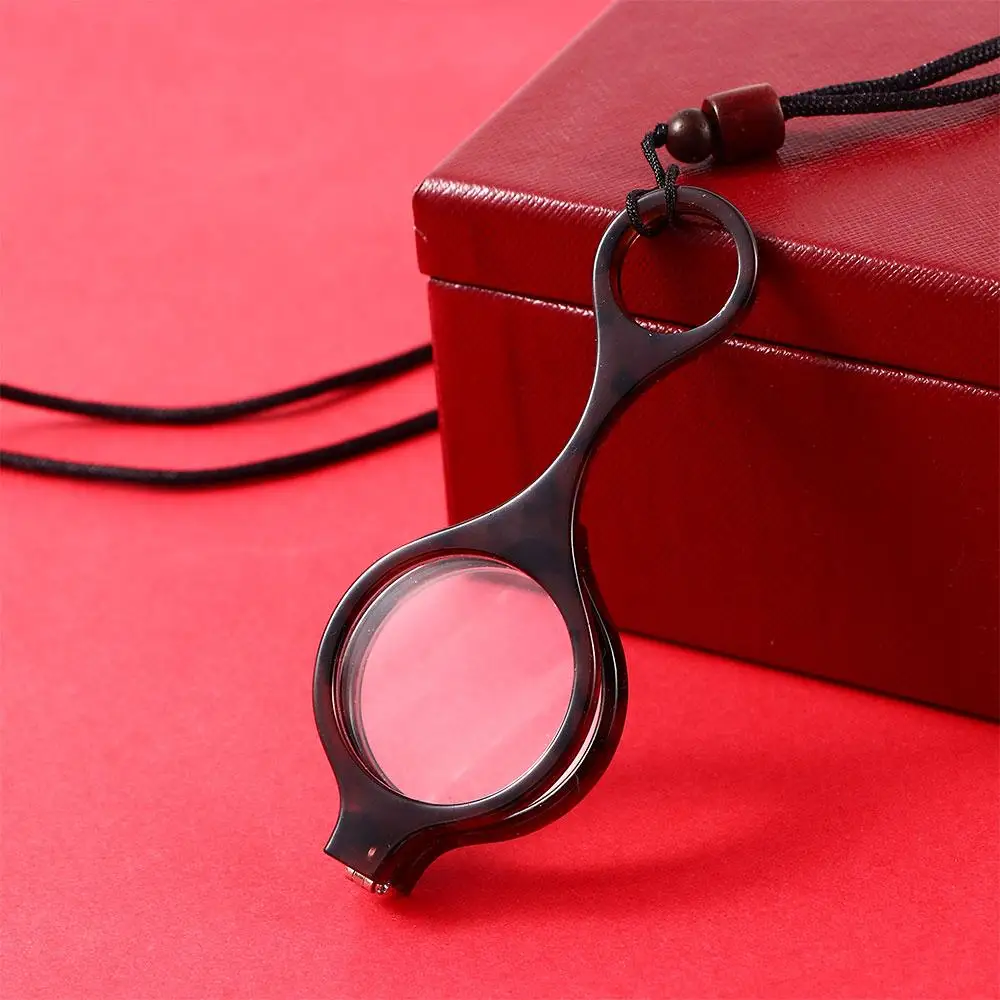 

Retro Circular Foldable Pendant Gift For Partents Mini Elderly Glasses Presbyopic Glasses Hanging Neck Glasses Reading Glasses