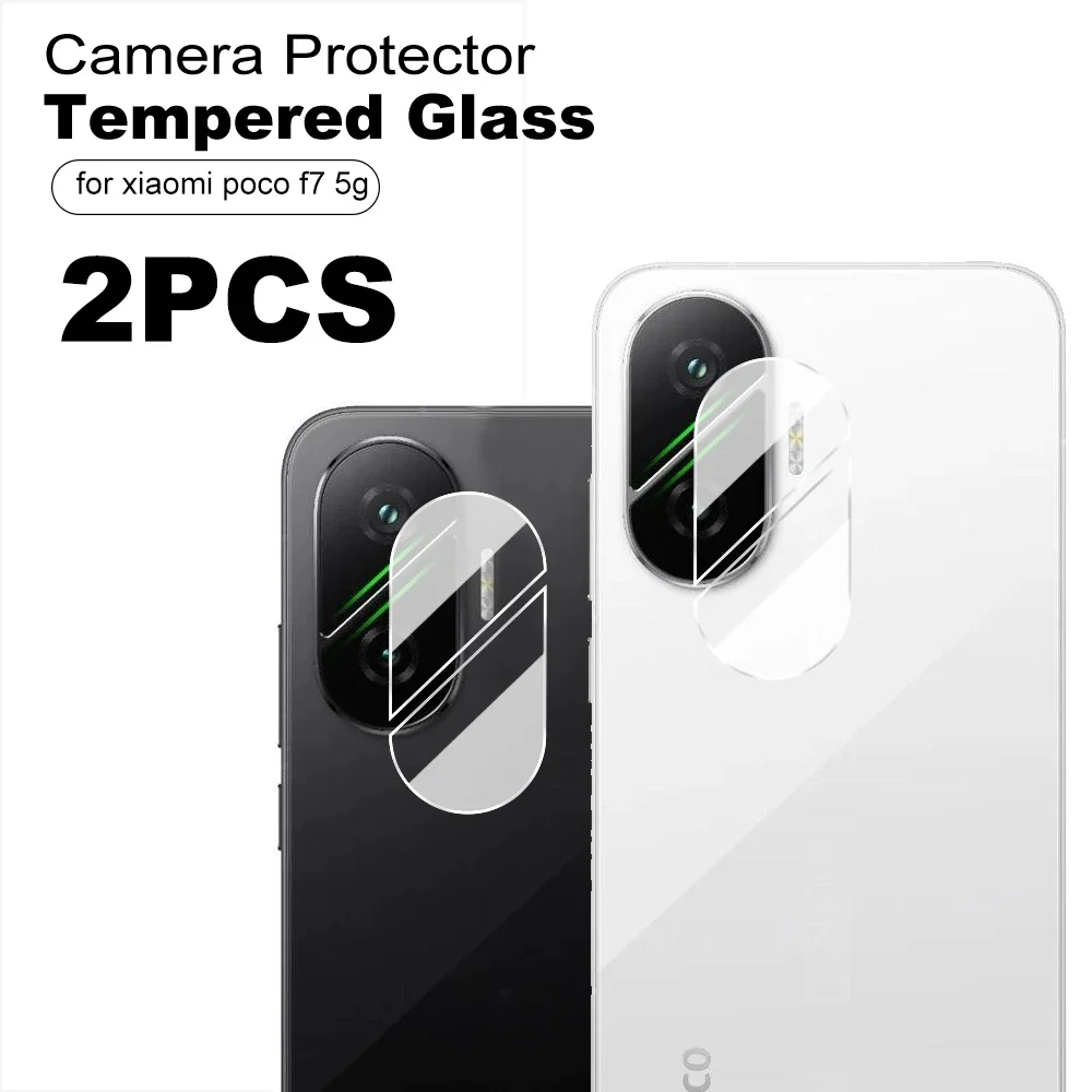 PocoF7 Case 2 قطعة ثلاثية الأبعاد منحني عدسة الكاميرا حامي الزجاج المقسى ل Xiaomi Poco F7 Little F7 F 7 PocoF 7 عدسة حامي الشاشة