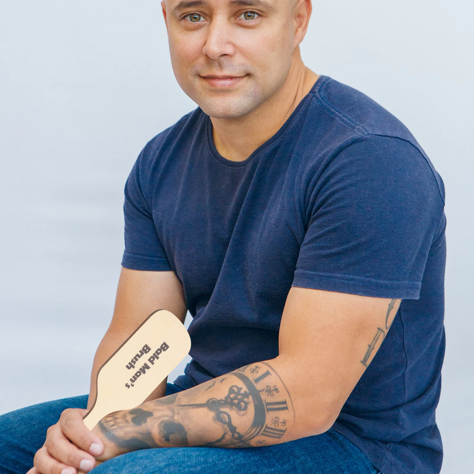 

Wooden Bald Man Comb Large Tooth Funny Grooming Tool For Hair Beard Mustache Styling Prank Gift Accessory