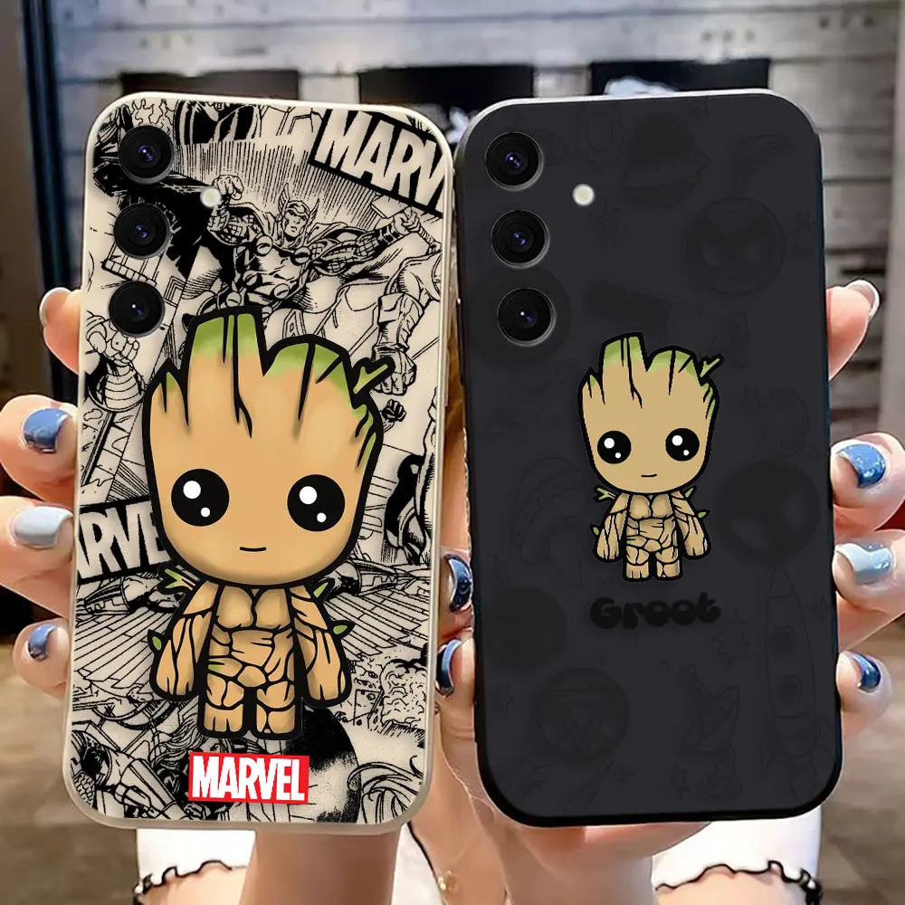 

Marvel Cartoon Baby Groot Cover Phone Case For Samsung Galaxy S24 S23 S22 S21 S20 FE S10 LITE PLUS ULTRA 5G Silicone Case Funda