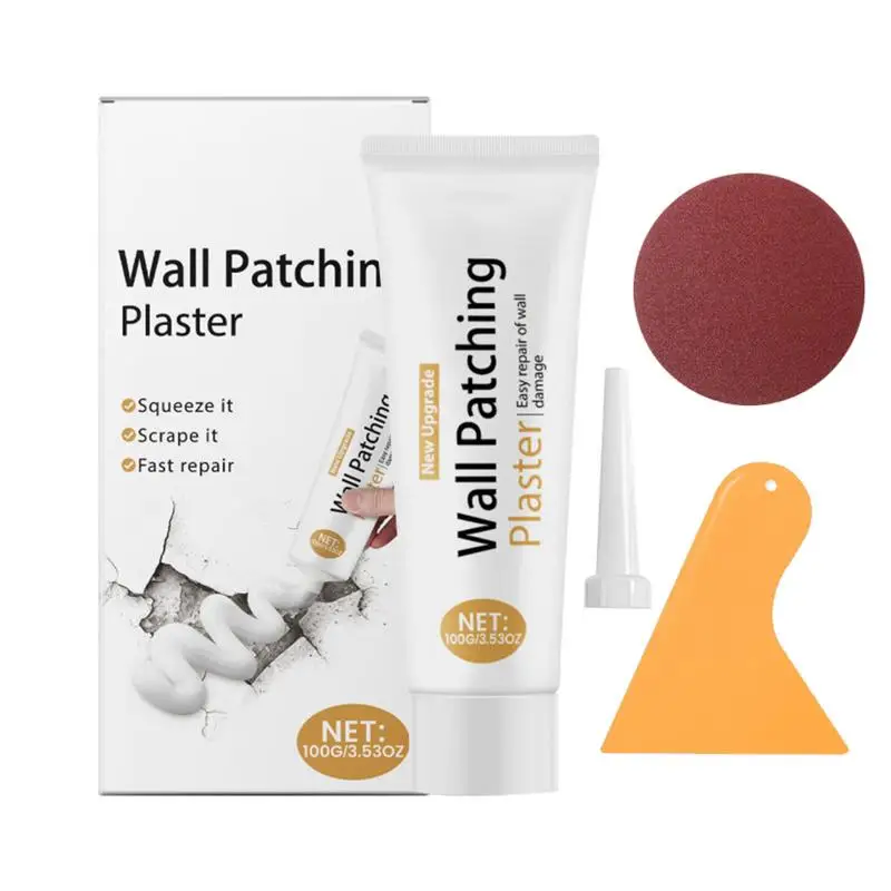 Kit de réparation de trous muraux pour cloisons sèches, pâte avec grattoir, patch de réparation murale, mastic mural, réparation de trous pour bosses