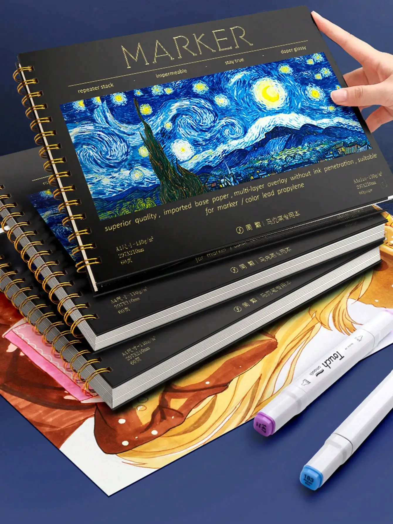 

8k/A4 50 Sheets Thicken Paper Sketch Book Student Art Painting Drawing Watercolor Book Graffiti Sketchbook School Stationery