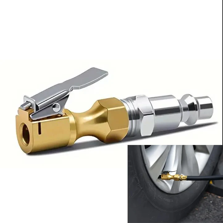 1PC Quick Inflation Nozzle Inflation Chuck 8x7.8cm Inner Diameter 8/6mm Copper Material Suitable For Car Tire Valve Accessories