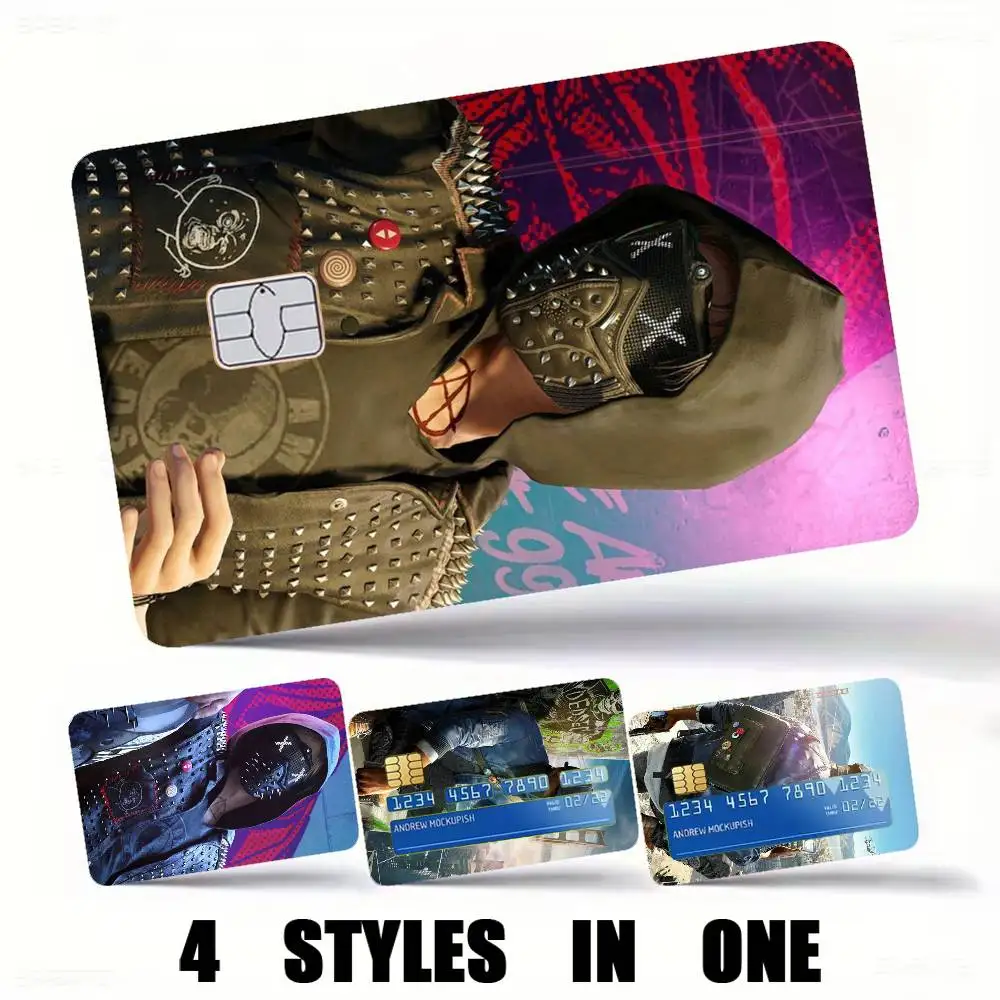 Pop Game W-Watch Dogs-s Credit Card HD Stickers Easy to replace, change card style anytime as you like