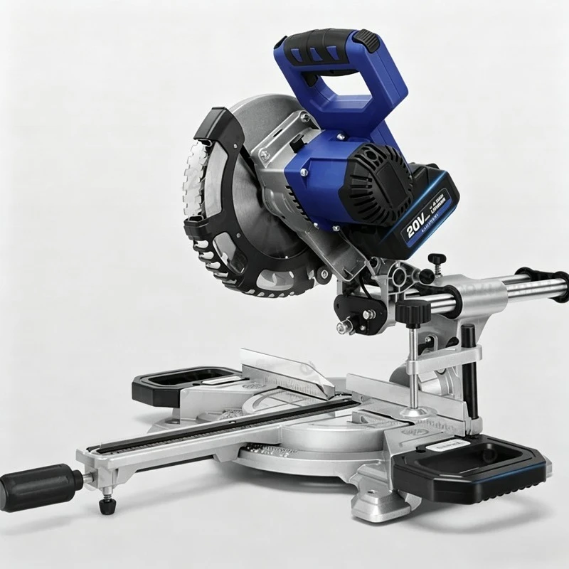 Multifunctional 8inch Brushless Lithium Battery Drawbar Cutter Aluminum Alloy Miter Saw Push Pull Saw Woodworking Saw