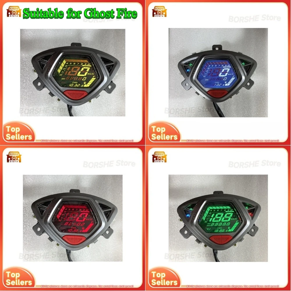

2026 Suitable for Ghost Fire Motorcycle LCD Speedometer Odometer Fuel Gauge with 7 Color Adjustable Backlight Full Digital