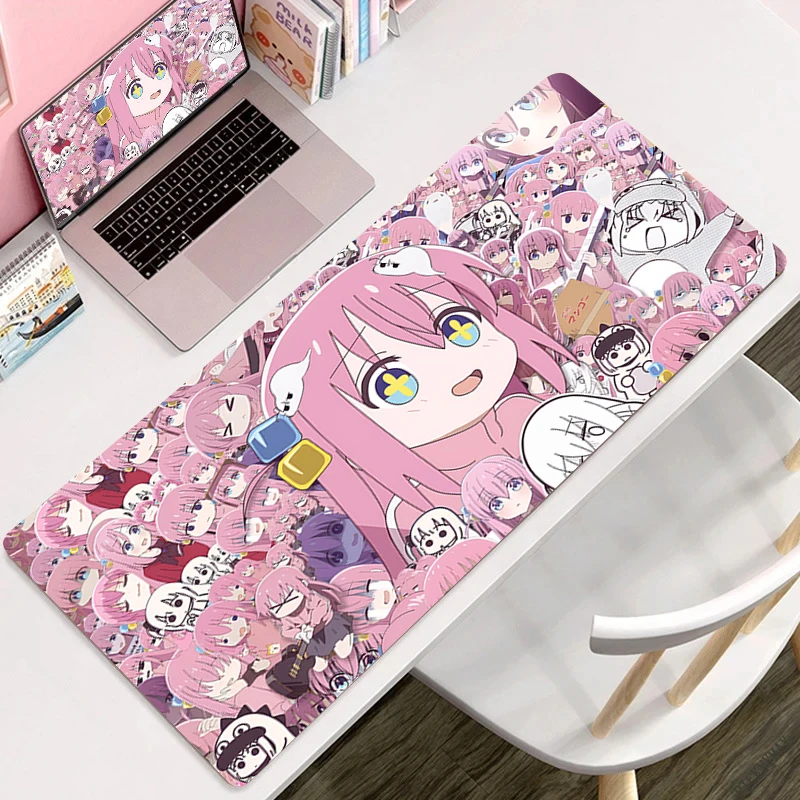 Kawaii Table Mat Hot Anime Bocchi The Rock! Mouse Pad XXL Carpet Cute Computer Pads Keyboard Decor Cute Office Cabinet Mousepad