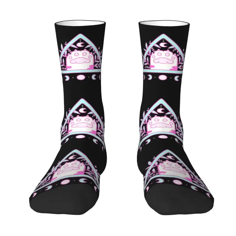 

Kawaii Witchy Cat Paw Socks Women Men Warm 3D Print Horror Witch Sports Football Crew Socks