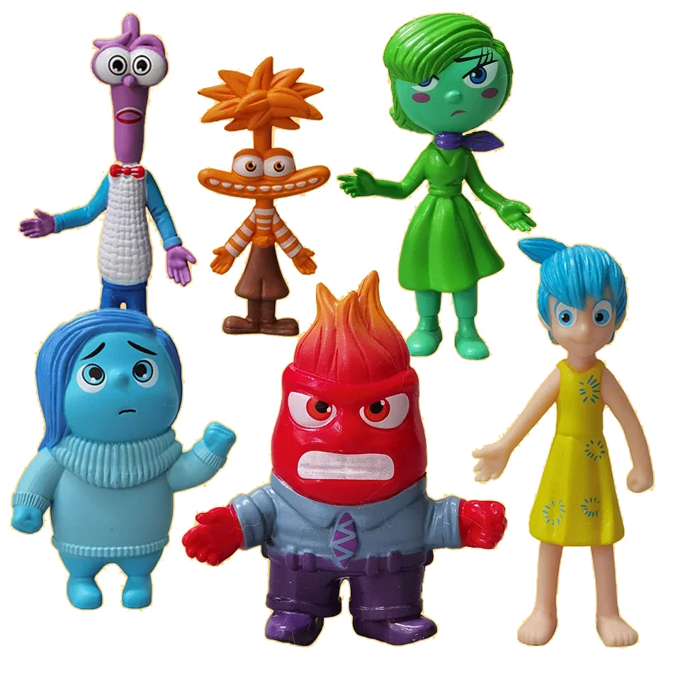 

6Pcs/Set New Inside Out 2 Action Figure Toy Cartoon Movie Joy Anxiety Anger Sadness Disgust Fear Model Doll Figurines Kids Gift