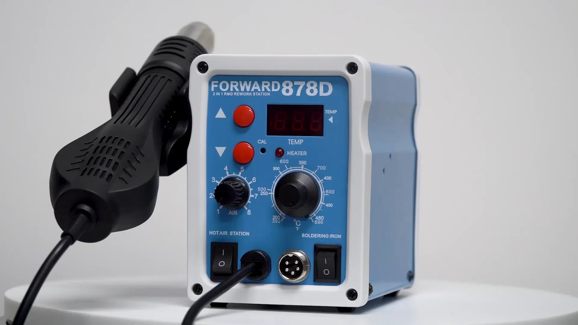 FORWARD 878D Soldering Station With Digital Display For Cellphone SMD SMT Hot Air Heat  Iron Welding Desoldering